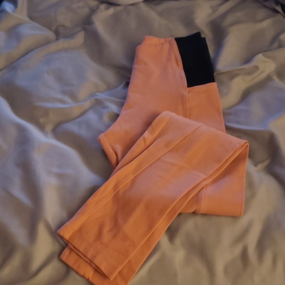 Coral pink high wasted skinny pants